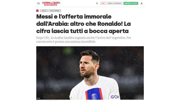 Oferta nga Arabia, shifrat për Messin të lënë pa fjalë