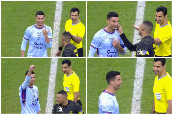 Shenjë grushti, prekje të fytyrës dhe të qeshura! Çfarë ndodhi në fushë mes Mbapesë dhe idhullit të tij, Ronaldos?