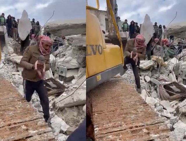 Kur jeta mposht vdekjen… Foshnja lind mes rrënojave të tërmetit (VIDEO)