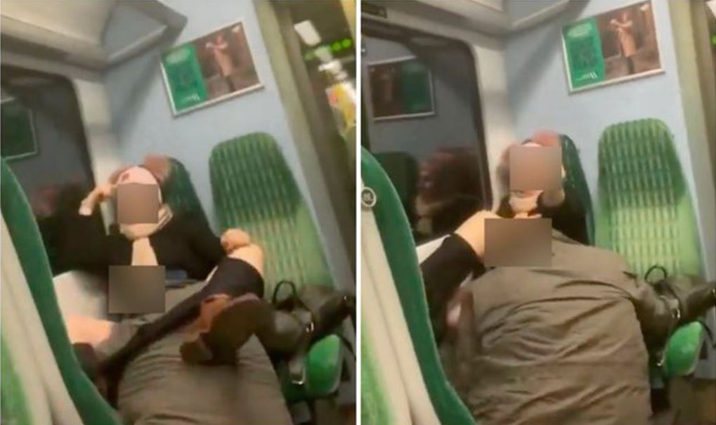 Nuk përmbahet çifti, shtrihet dhe kryen aktin intim në mes të pasagjerëve në tren (FOTOT)
