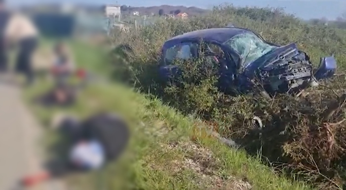 Aksident i rëndë në Manëz të Durrësit, makina përfundon në kanal, 4 të plagosur