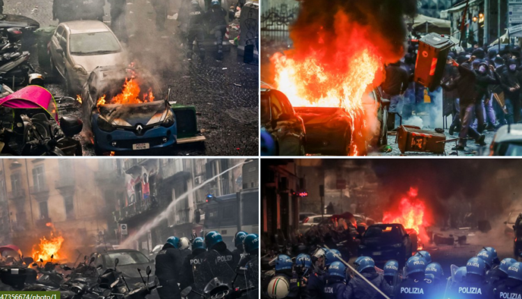 Tifozët e Frankfurt djegin Napolin