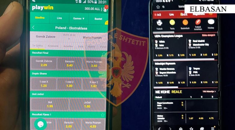 Vinte baste sportive me celular në lokal, arrestohet një person/ Nën hetim administratori dhe një 38-vjeçar