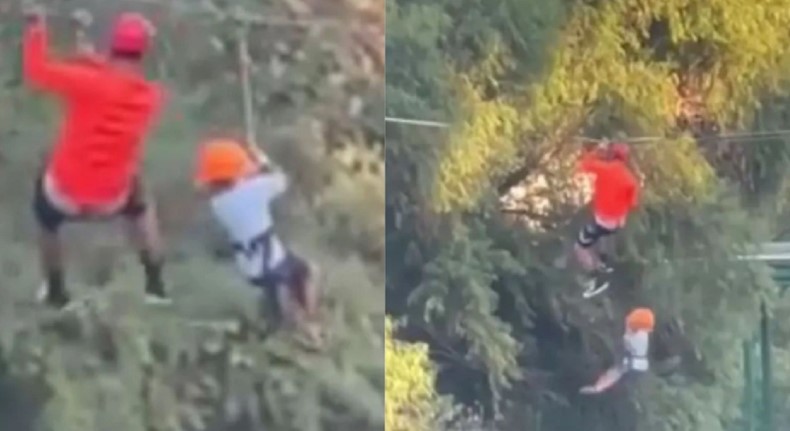 Momenti i frikshëm kur 6-vjeçari bie 13 metra poshtë në një park argëtimi (VIDEO)