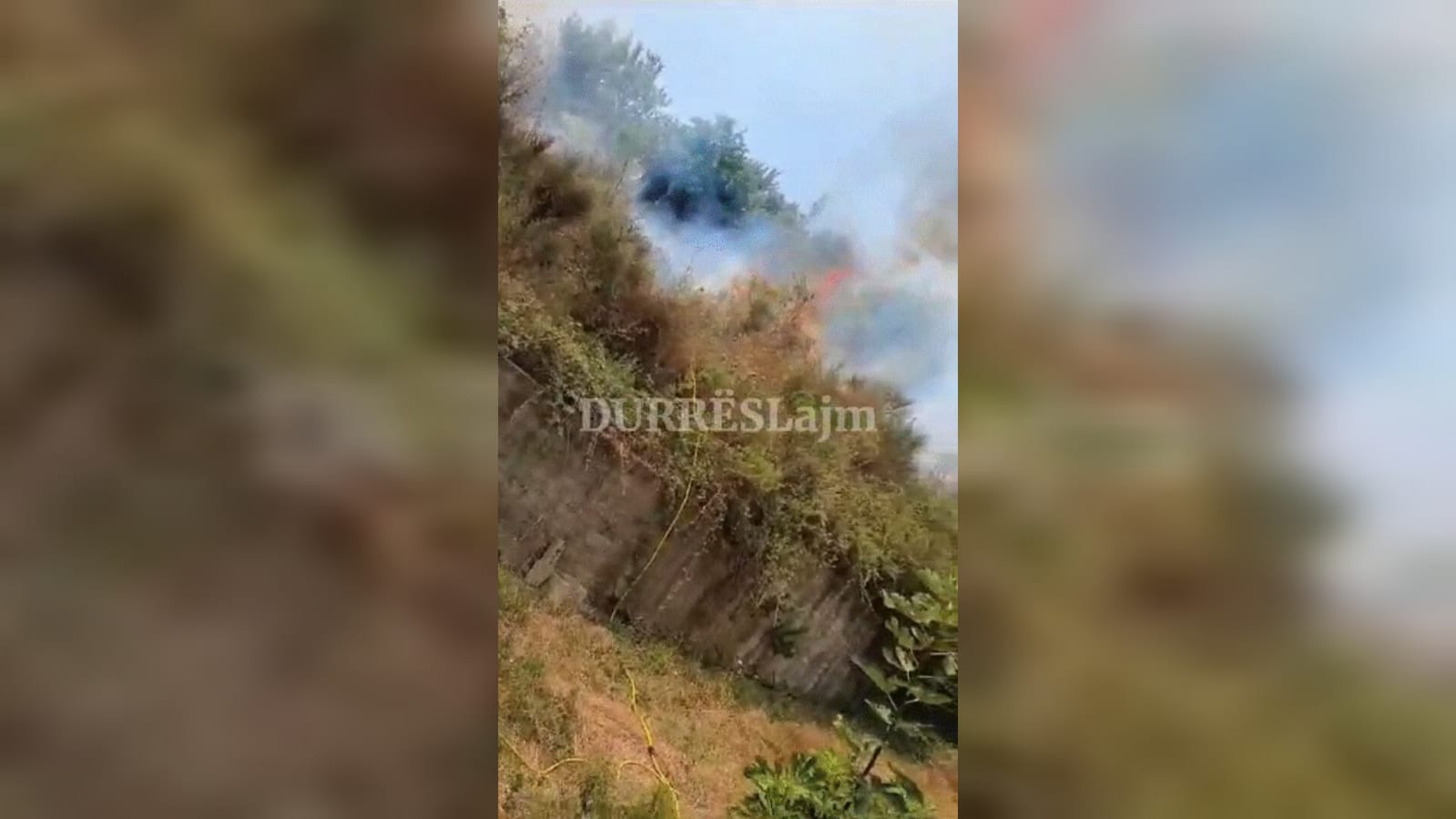 Zjarri në lagjen 10 në Durrës, pamjet nga ndërhyrja e zjarrfikses (VIDEO)