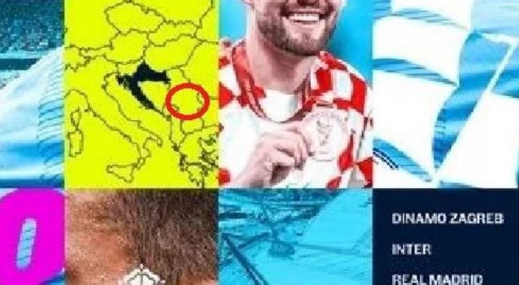 Kampionët e Europës bëjnë Kosovën pjesë të Serbisë gjatë prezantimit të yllit kroat