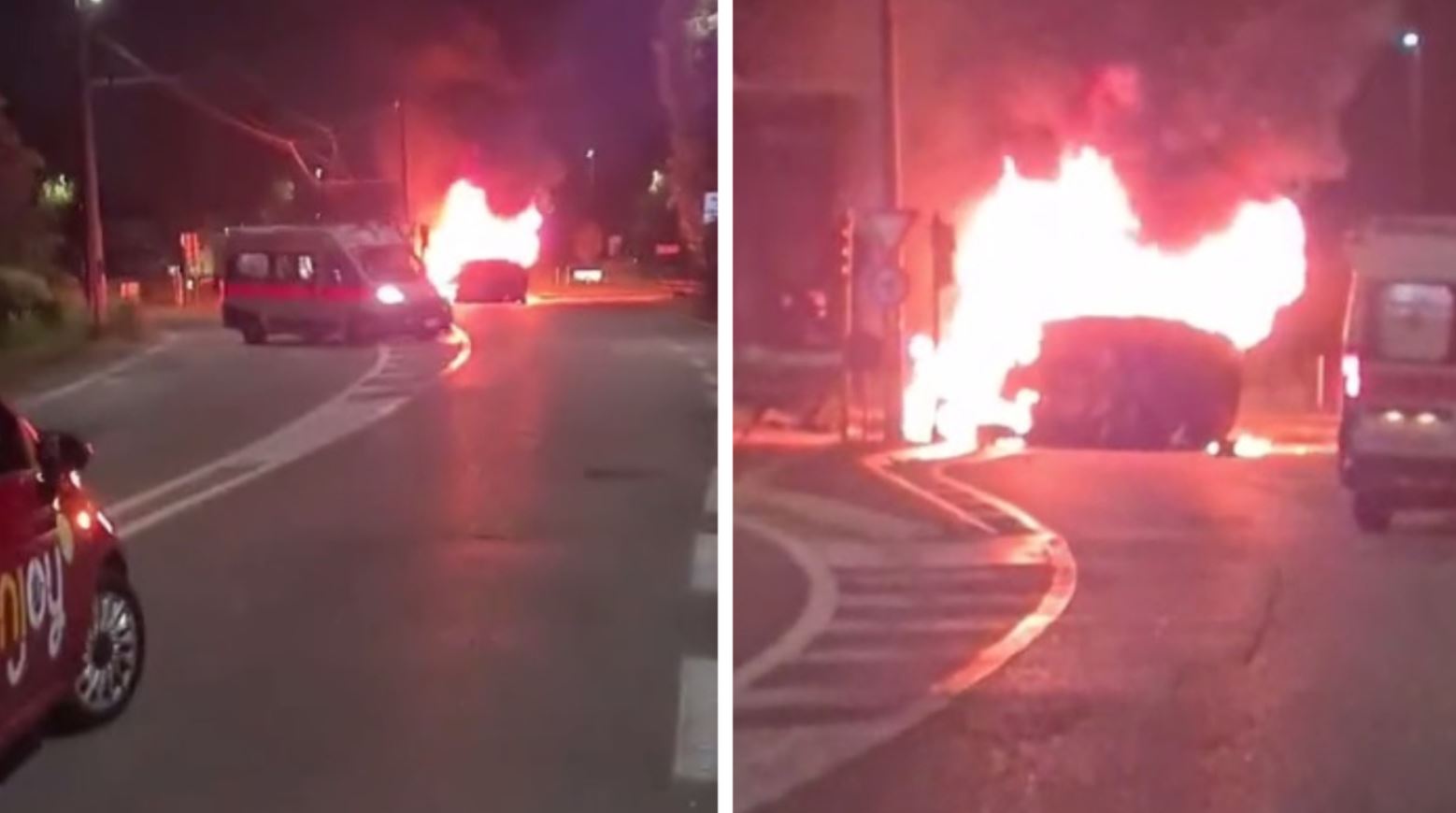 “Range Rover” në flakë, dalin pamjet e aksidentit tragjik ku humbi jetën 22-vjeçari shqiptar (VIDEO)