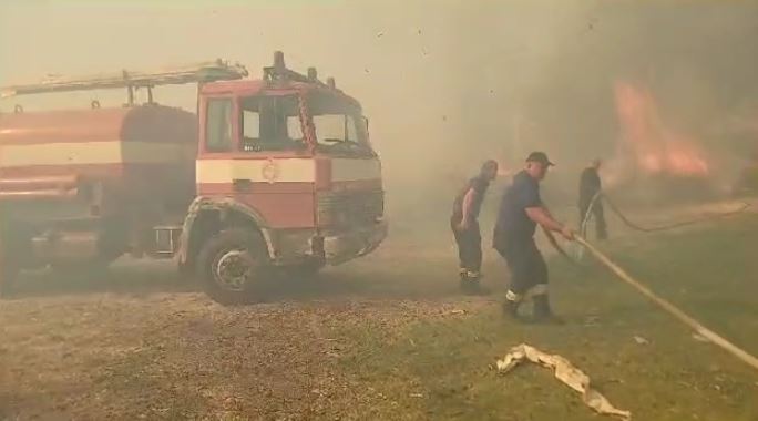 Zjarr në hyrje të Vlorës, flakët në zonën pranë disa banesave