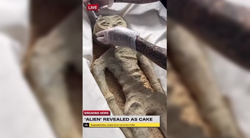 Kufoma e alienit të Meksikës është një tortë? Postimi i pastiçierit të famshëm bëhet viral në rrjetet sociale (VIDEO)