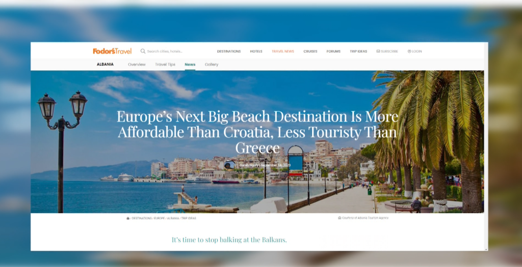 “Fodors Travel”: Shqipëria destinacioni i surprizave
