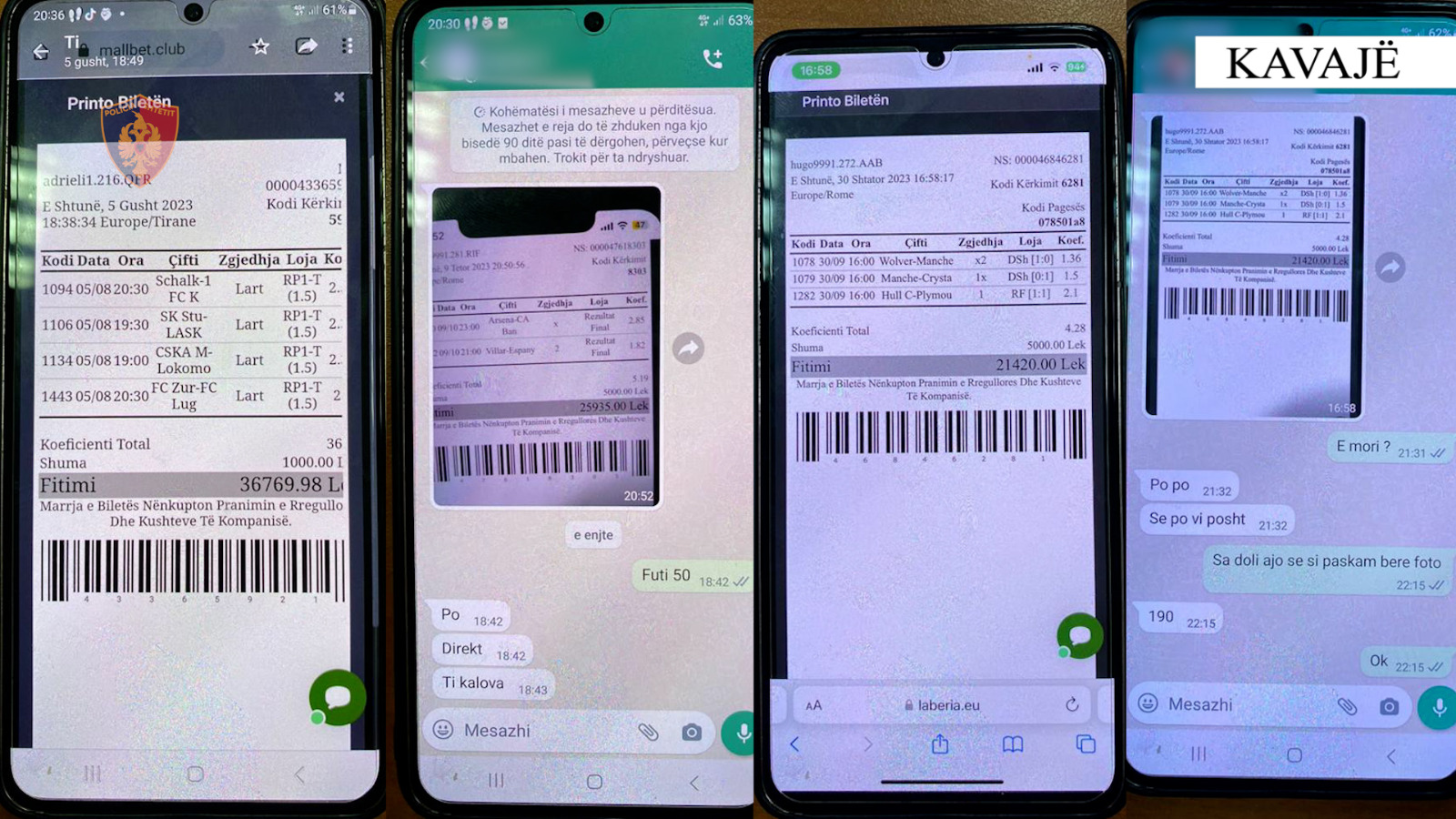U kapën duke vënë baste sportive në lokal, arrestohet 54-vjeçari dhe procedohet një tjetër (EMRI)