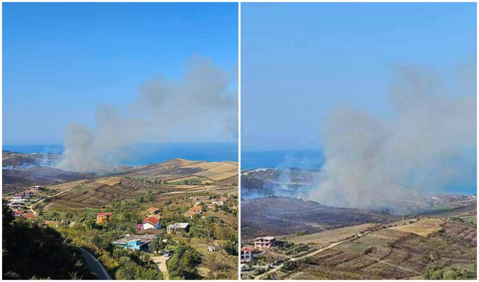 Zjarr në Kepin e Rodonit, flakët djegin sipërfaqe të mëdha toke