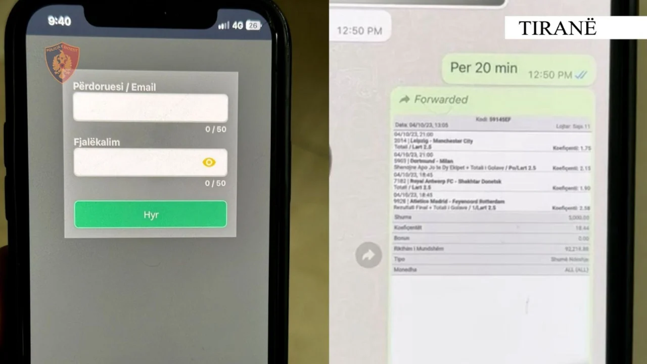 Vinin baste sportive përmes celularit, vihen në pranga dy persona
