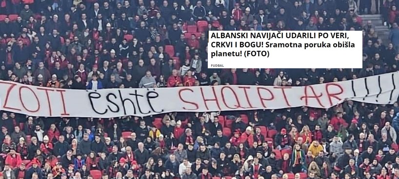 “Zoti është shqiptar”, në Serbi “kapen” me banderolën në “Air Albania”: Mesazh i turpshëm!