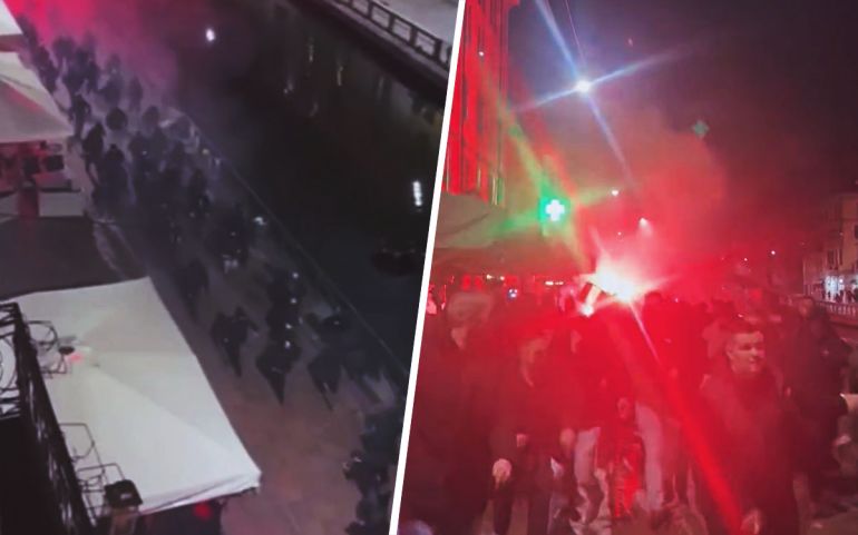 Sulm me helmeta dhe bomba tymuese! Tifozë dhe policë të plagosur para ndeshjes Milan-PSG