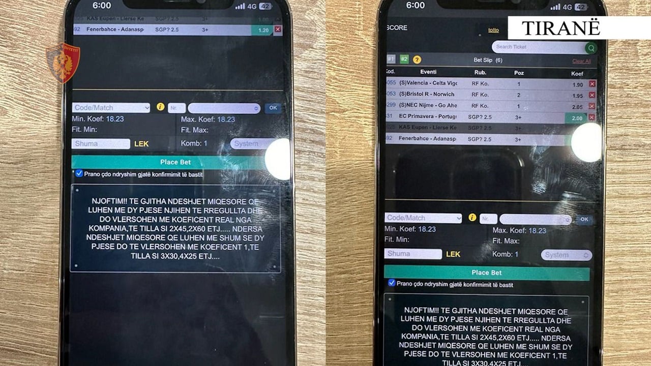 Vodhën 10 mijë euro në baste sportive aty ku ishin të punësuar, në pranga 2 persona