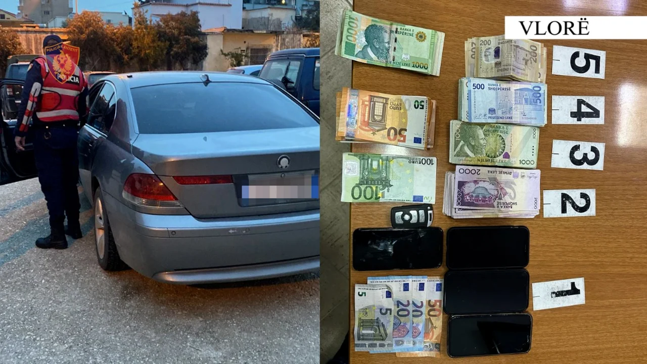 Blenë në dyqane me euro të falsifikuara/ Në pranga dy persona në Vlorë, sekuestrohen para, celularë dhe një makinë