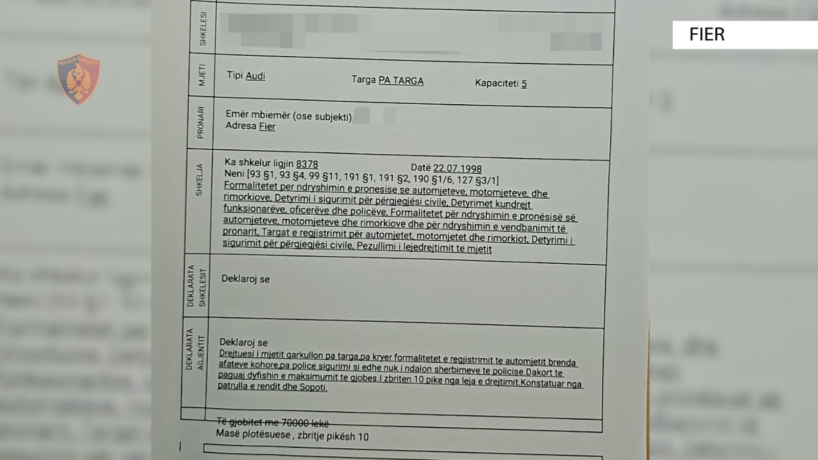 U largua gjatë kontrollit të dokumentacionit të mjetit pa targa, e pëson keq 28-vjeçari