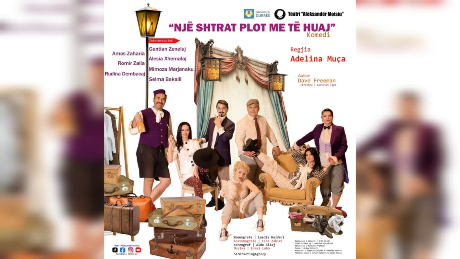 Komedia “Një shtrat plot me të huaj” vjen premierë në Teatrin e Durrësit
