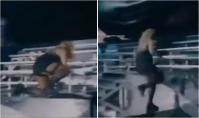I ngatërrohen këmbët gjatë performancës, këngëtarja shqiptare rrëzohet në mes të skenës