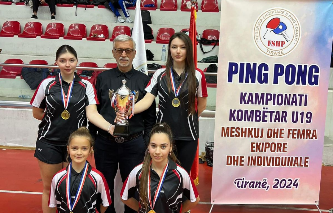 Teuta U19 kampione e Shqipërisë në pingpong, Samanda Agolli medalje ari