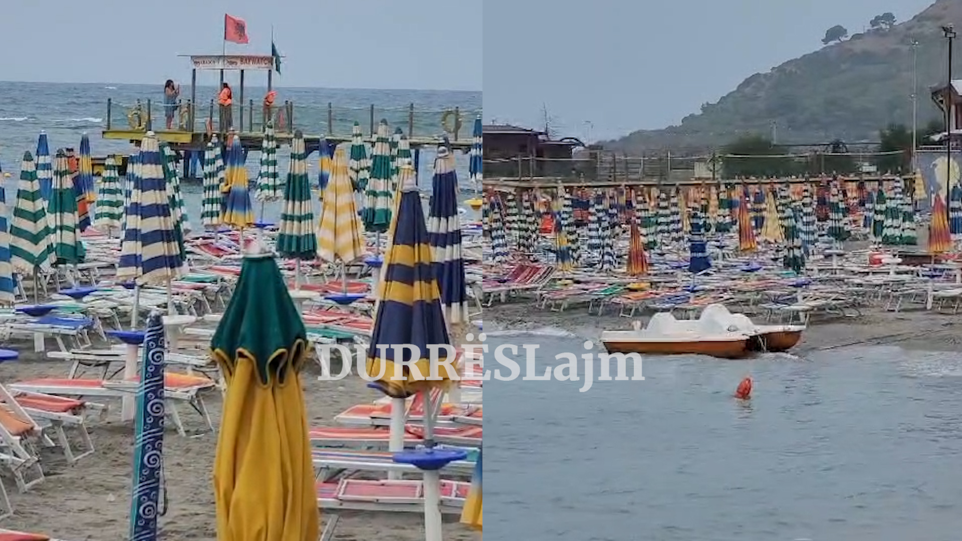 Reshjet e shiut largojnë pushuesit nga plazhi i Durrësit (VIDEO)