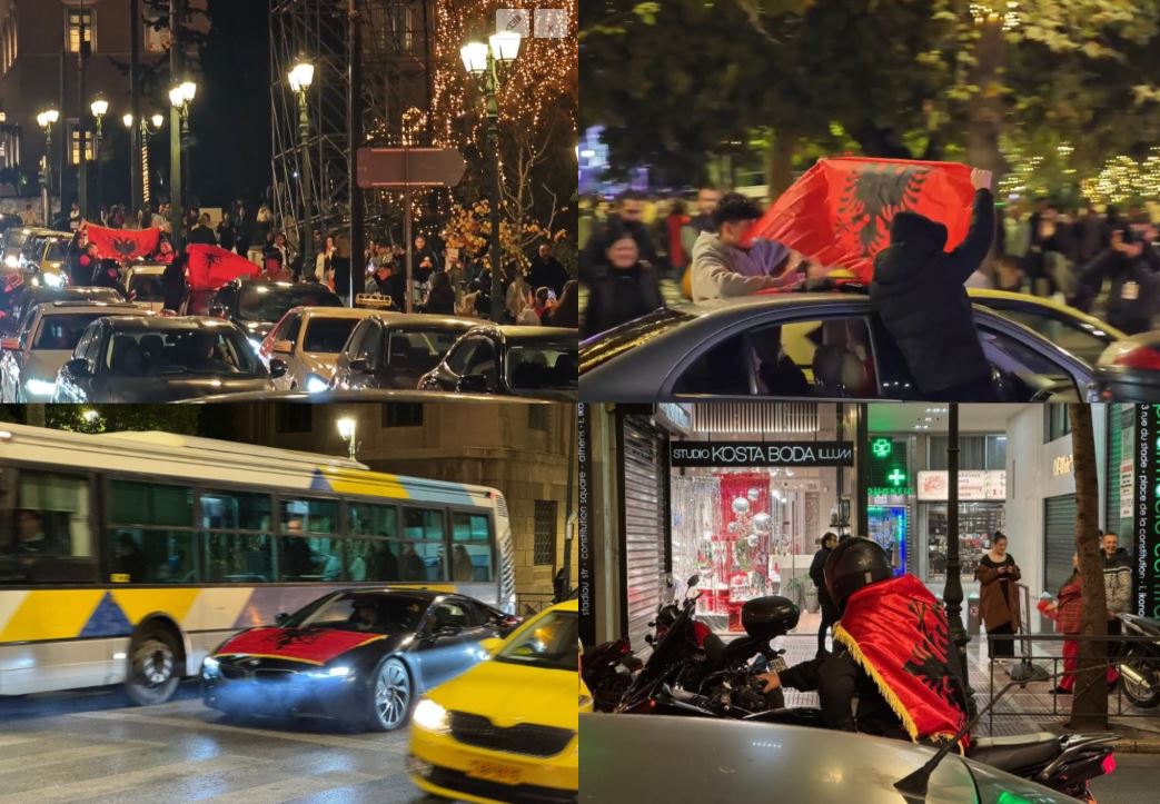 Shqiptarët festojnë Pavarësinë e Shqipërisë në rrugët e Athinës (VIDEO)