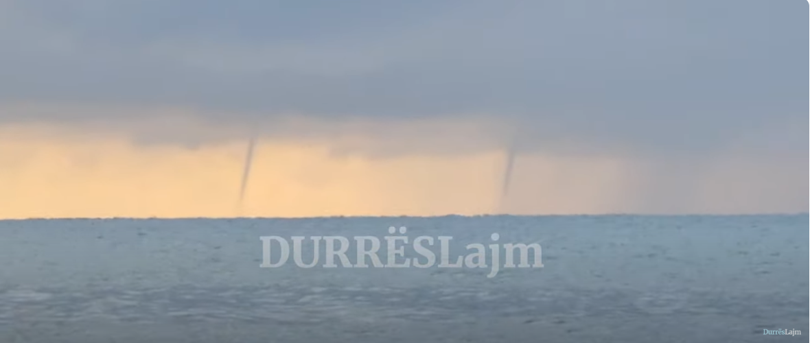 Durrës, dy tornado krijohen vetem pak milje larg bregut (VIDEO)