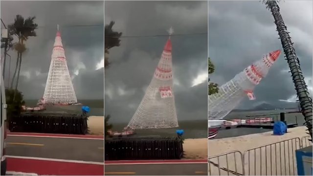 VIDEO/ Rrëzohet pema gjigante e Krishtlindjes në Brazil, një 21-vjeçar humb jetën ndërsa dy të tjerë plagosen