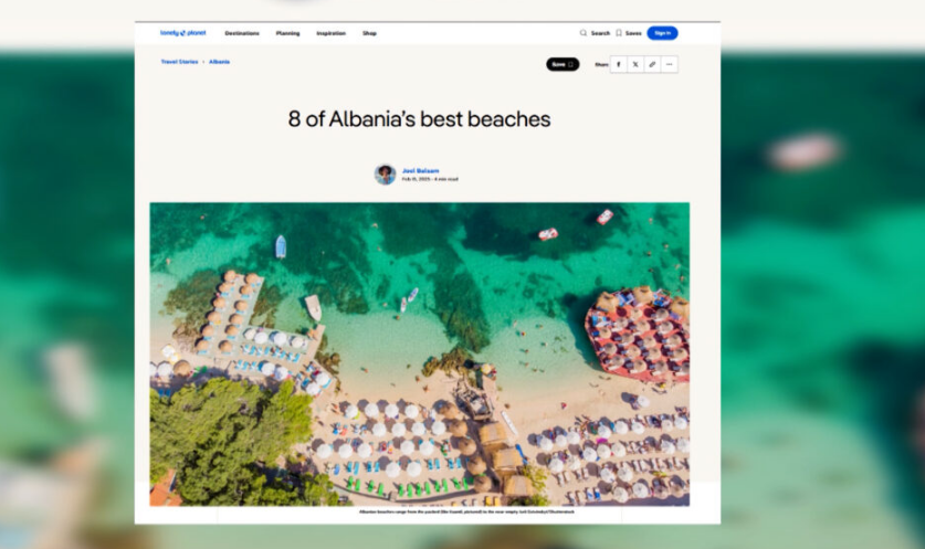 “Lonely Planet” vlerëson Rivierën Shqiptare! Rendit 8 plazhet më të bukura nga Ksamili, në Spille dhe Kepin e Rodonit