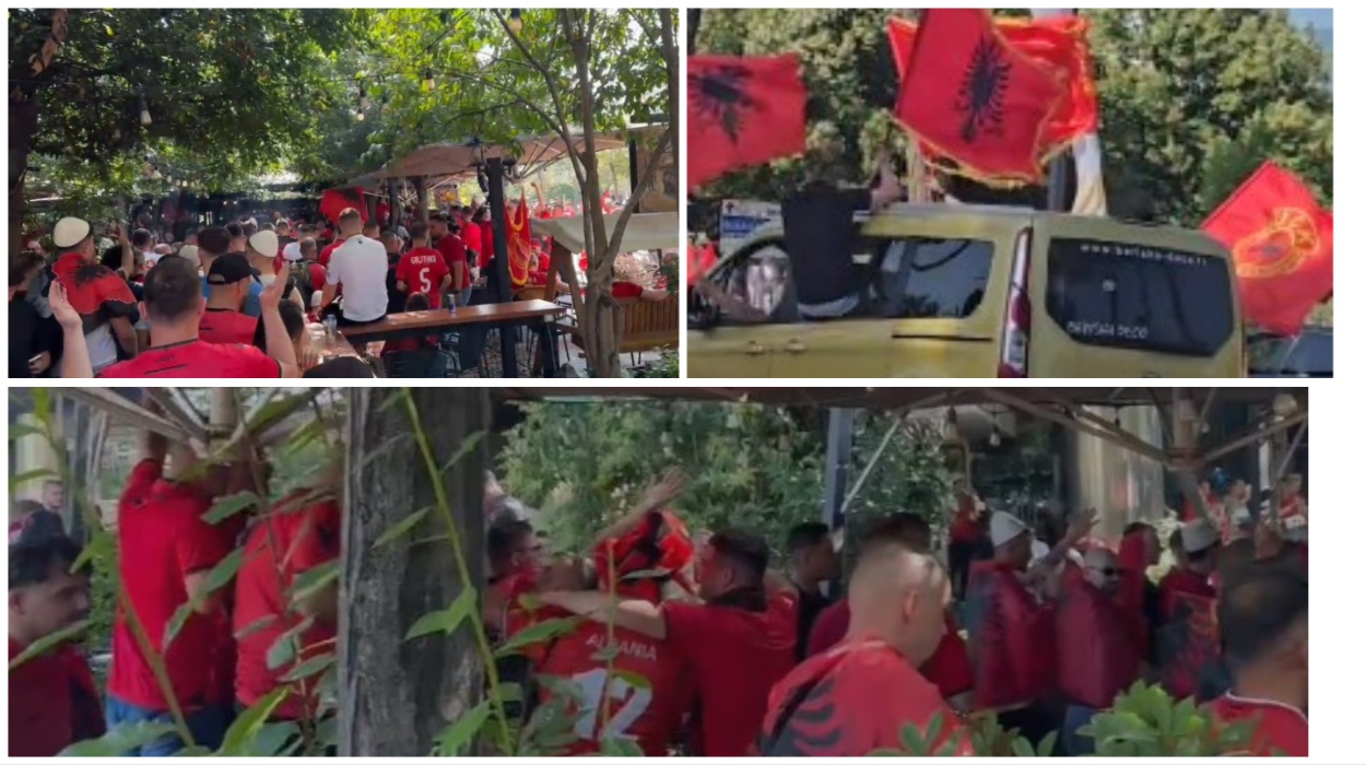 FOTOLAJM/ Ja atmosfera festive në rrugët e Tiranës në prag të ndeshjes Shqipëri-Serbi…