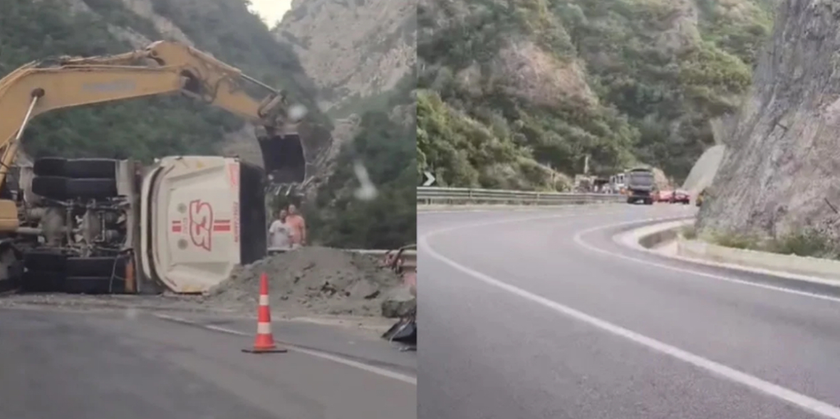 Përmbyset kamioni tek ‘Shkalla e Tujanit’, plagoset shoferi 