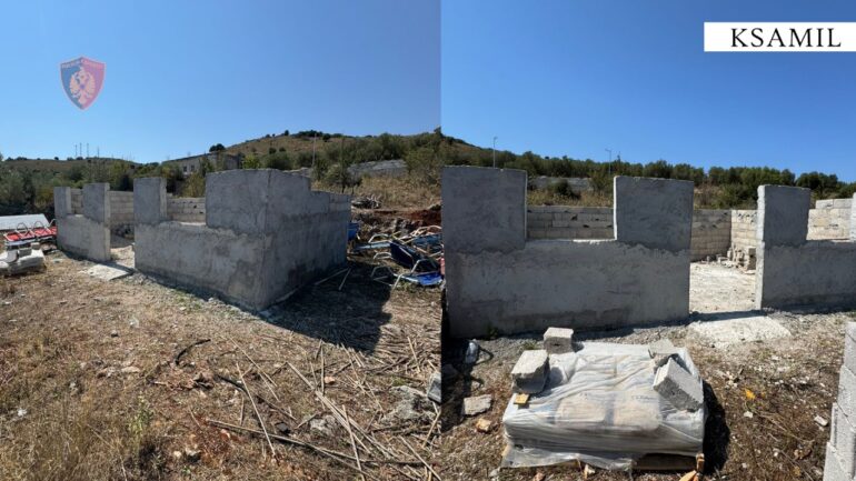 EMRAT/ Ndërtuan pa leje në një tokë publike, arrestohen 4 persona, shpallet në kërkim një tjetër