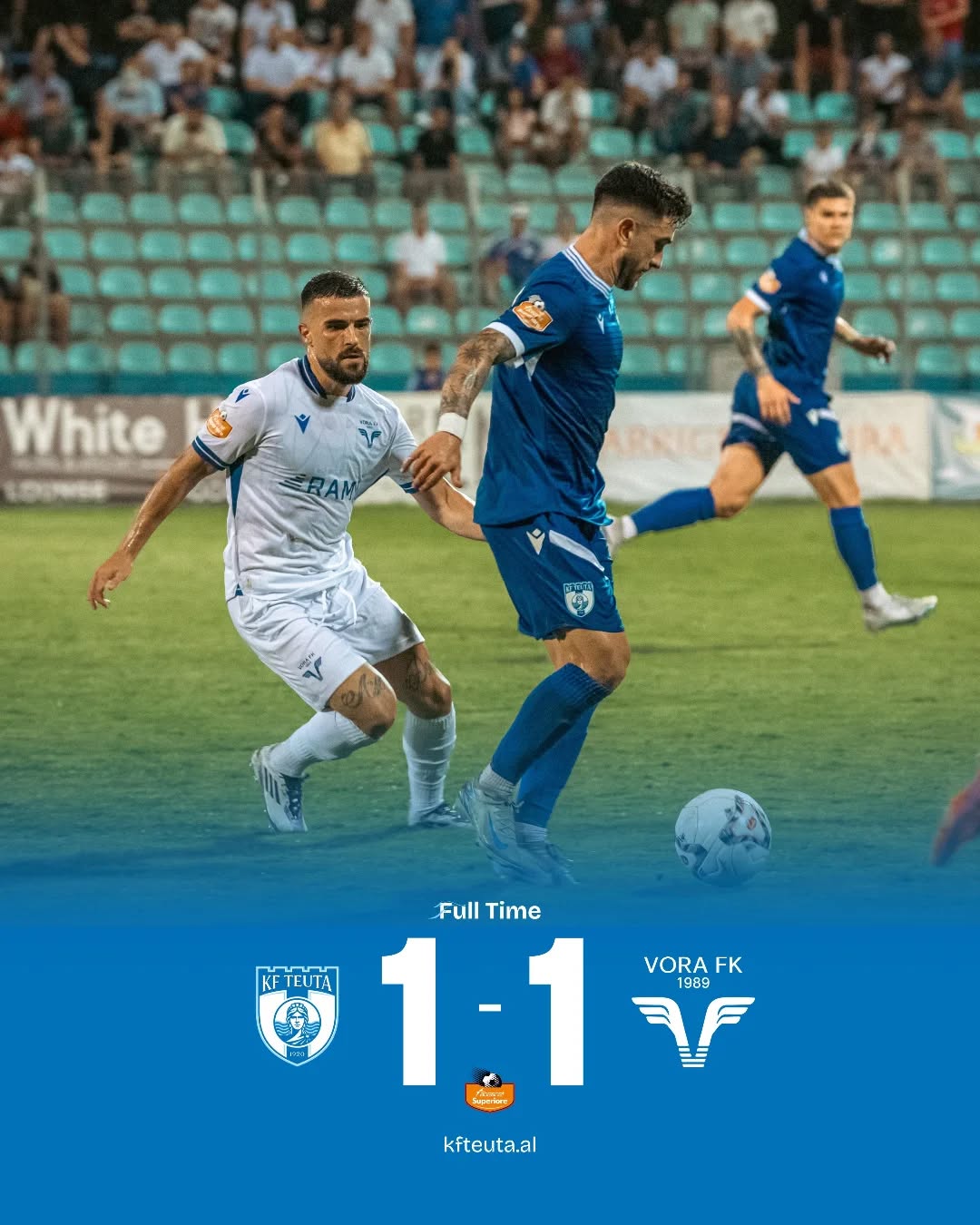 Teuta-Vora përfundon në barazim pas një ndeshjeje me 12 kartonë të verdhë dhe 1 të kuq