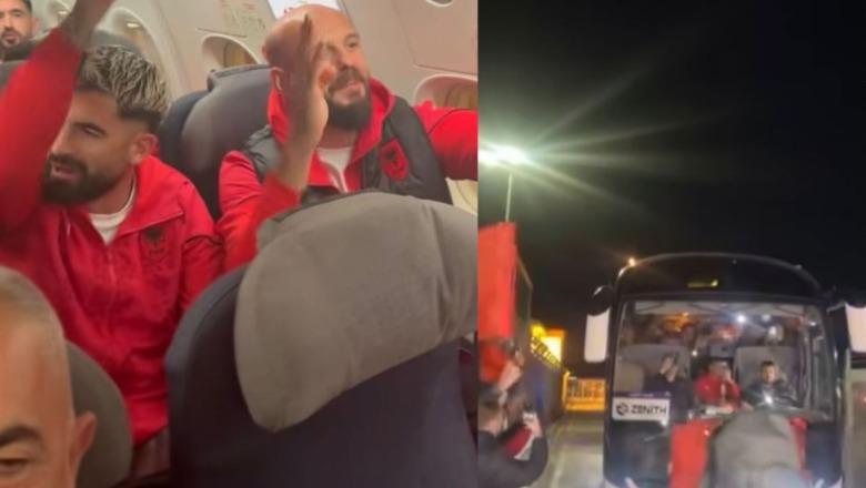 Super atmosferë në Rinas për të pritur kombëtaren