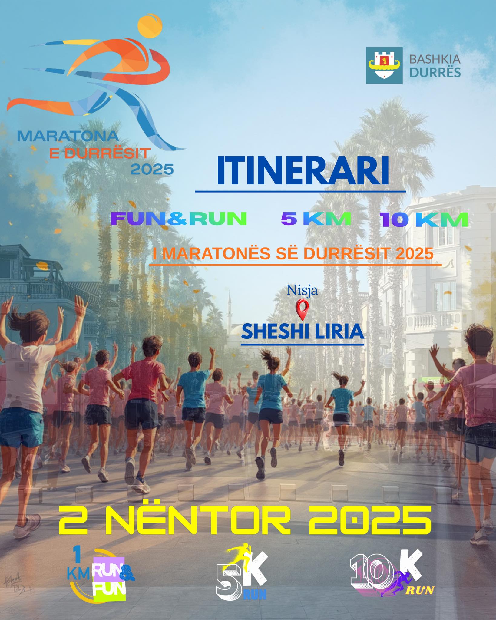 &#8220;Maratona e Durrësit 2025&#8221;, 500 pjesëmarrës nga 20 shtete të dielën në qytetin bregdetar