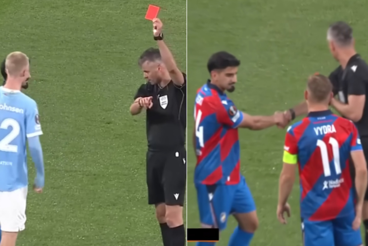 Jorgji si asnjë gjyqtar tjetër në Europë, nxjerr 3 futbollistë me karton të kuq. E ndihmon italiani në VAR