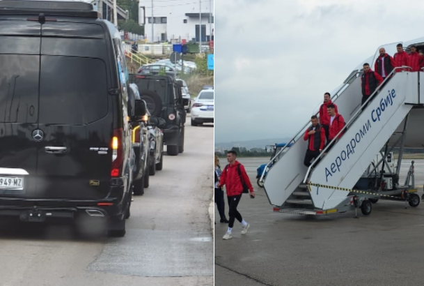 Kombëtarja e Shqipërisë mbërrin në Nish, forca të shumta nga Policia e Serbisë