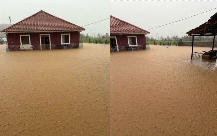 Përmbytje në Mat, banesa iu mbush me ujë, evakuohet një familja me shtatë anëtarë