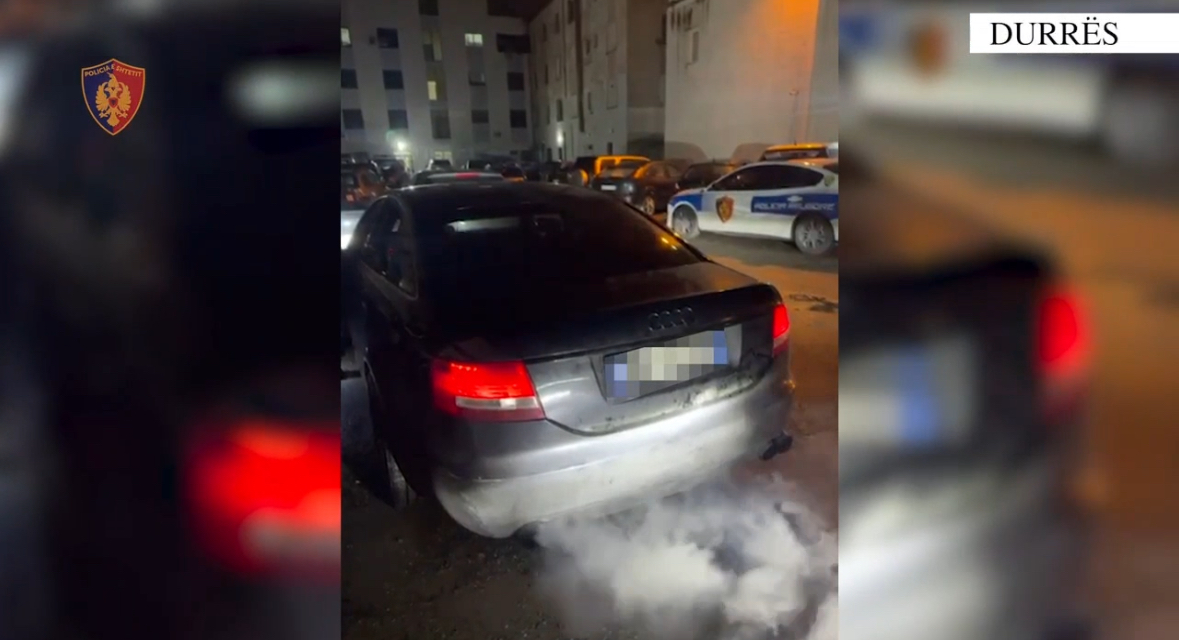 Durrës/ Xhiruan gomat e makinave në mes të natës në bulevardin Dyrrah, nis hetimi për dy të rinjtë