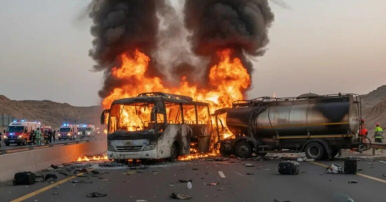 Tragjedi e rëndë! Autobusi me 46 pelegrinë shpërthen në flakë pas përplasjes, 45 viktima, vetëm një i mbijetuar