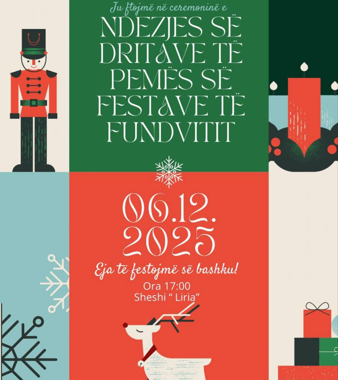 Ndezja e dritave të pemës së festave më 6 dhjetor në orën 17:00, në sheshin “Liria” Durrës