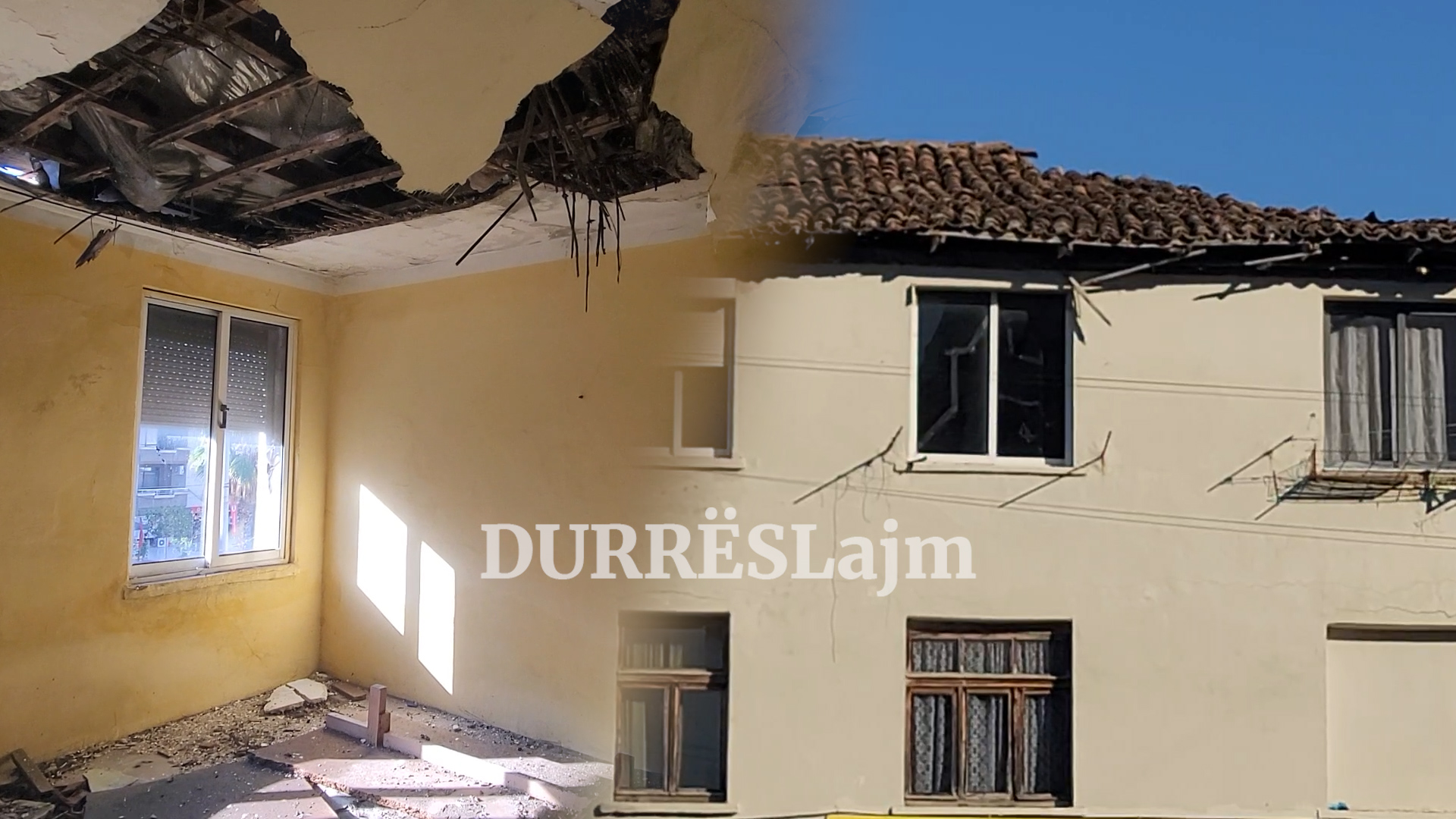 Durrës/ Tavani mund t’ju bjerë mbi kokë, kryefamiljari: Rrezikojmë jetën! (VIDEO)