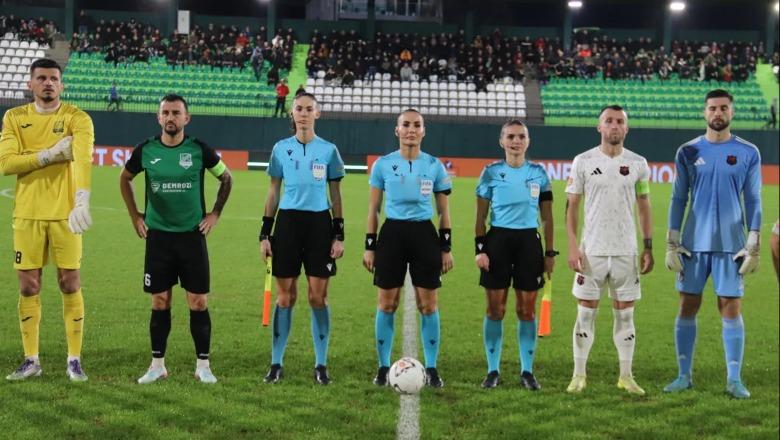 Një ndeshje e Superligës u drejtua nga tre gjyqtare vajza për herë të parë në Shqipëri