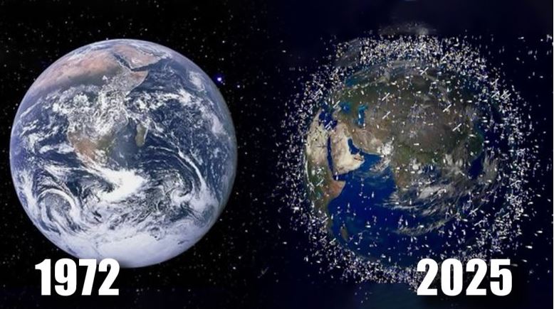 Imazhi spektakolar, Toka e fotografuar nga hapësira para dhe pas 53 vitesh! 10 mijë satelitë që orbitojnë dhe një rrezik