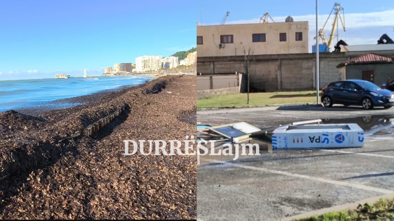VIDEO/ Shëtitorja “Taulantia” mbulohet nga leshteriku, shkatërrohet edhe kabina e biletarisë së parkingut