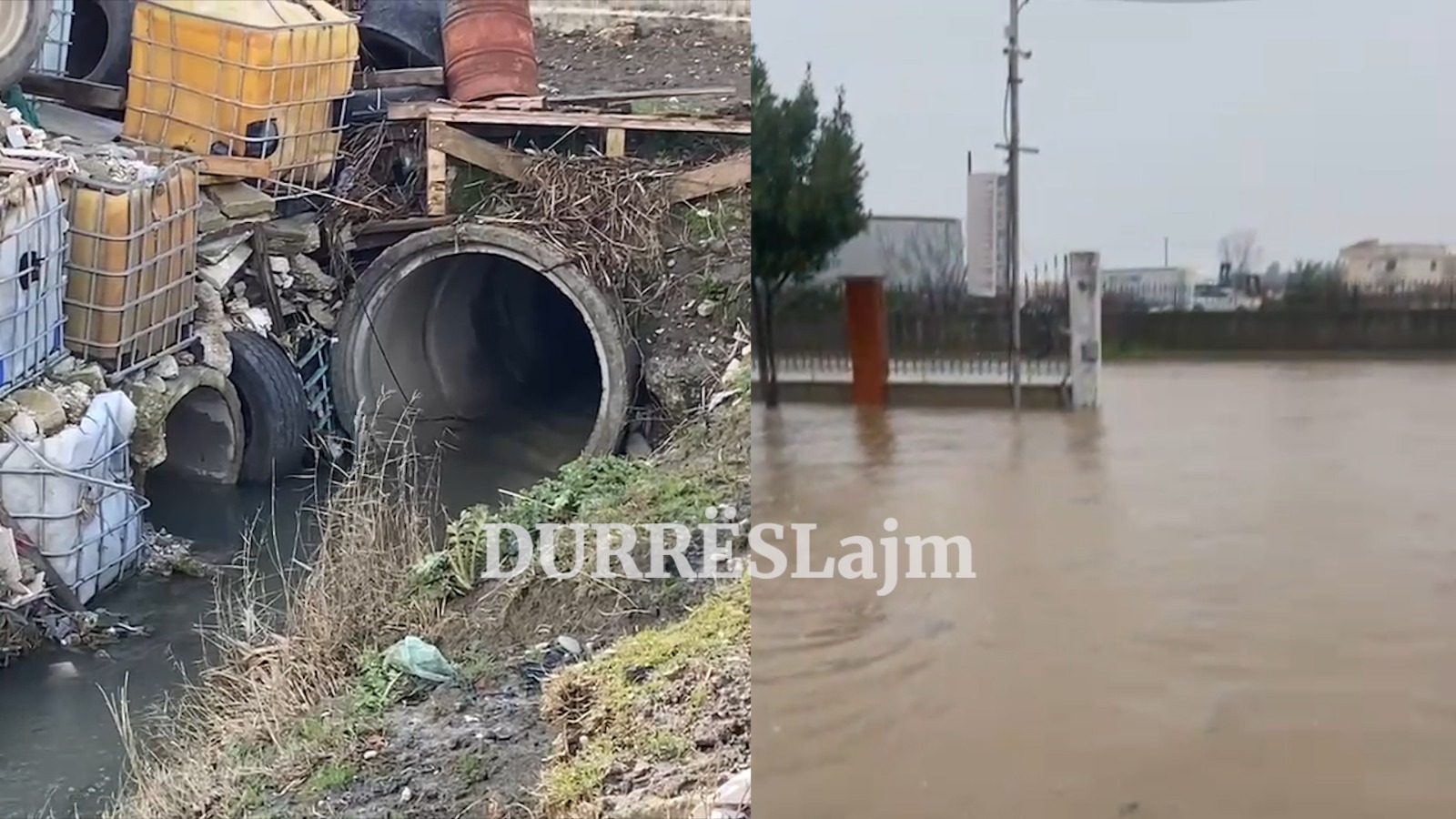 Banorët e Sektor Rinia në protestë për bllokimin e kolektorit, që shkaktoi përmbytjen e shtëpive dhe bizneseve të tyre (VIDEO)