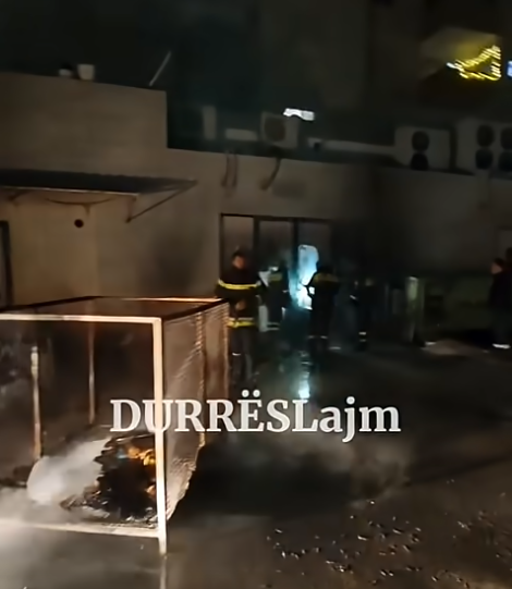 Përfshihet nga flakët supermarketi në Durrës (VIDEO)