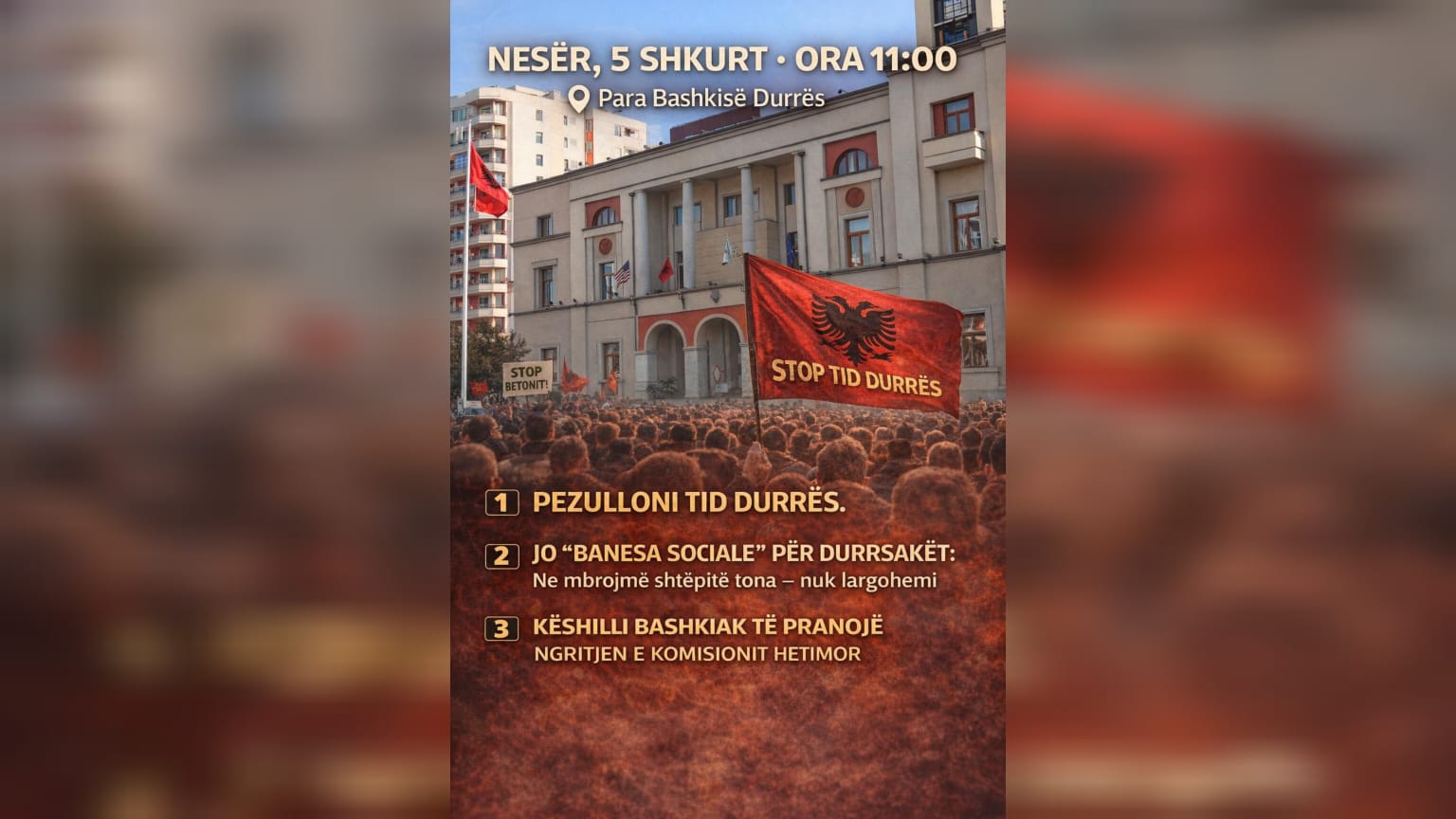 “TID Durrës”, qytetarët dalin nesër sërish në protestë para bashkisë