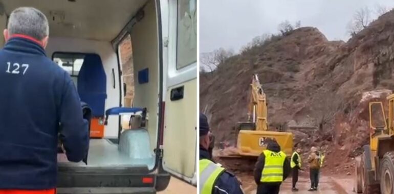 Shembja në aksin Librazhd-Qafë Thanë bllokon ambulancën e nisur drejt spitalit